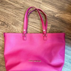 JUICY COUTURE HOT PINK TOTE BAG Genuine Leather 18 X 12